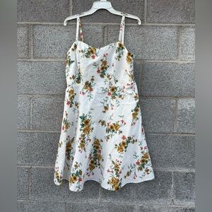 Old Navy Floral Cami Fit & Flare Sundress Large Linen Blend Coastal Cowgirl Y2K